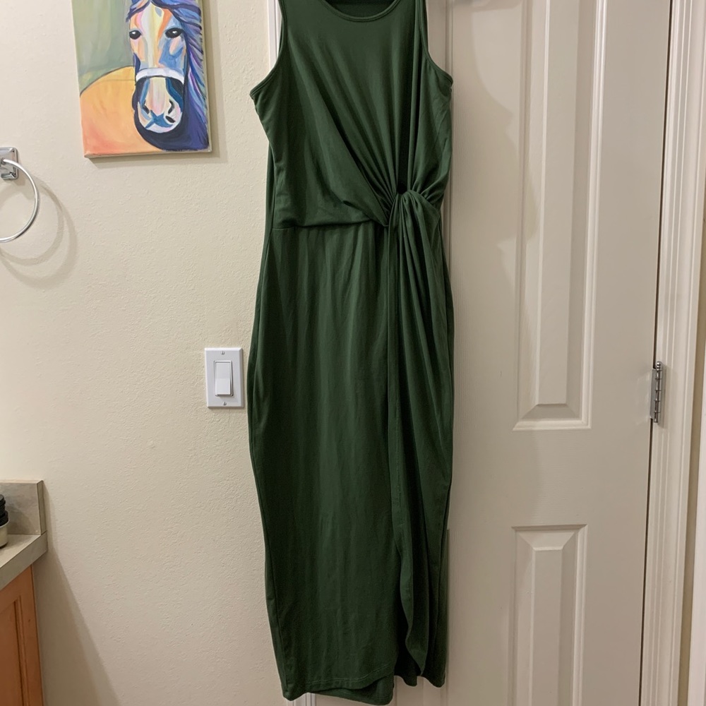 long casual green dress